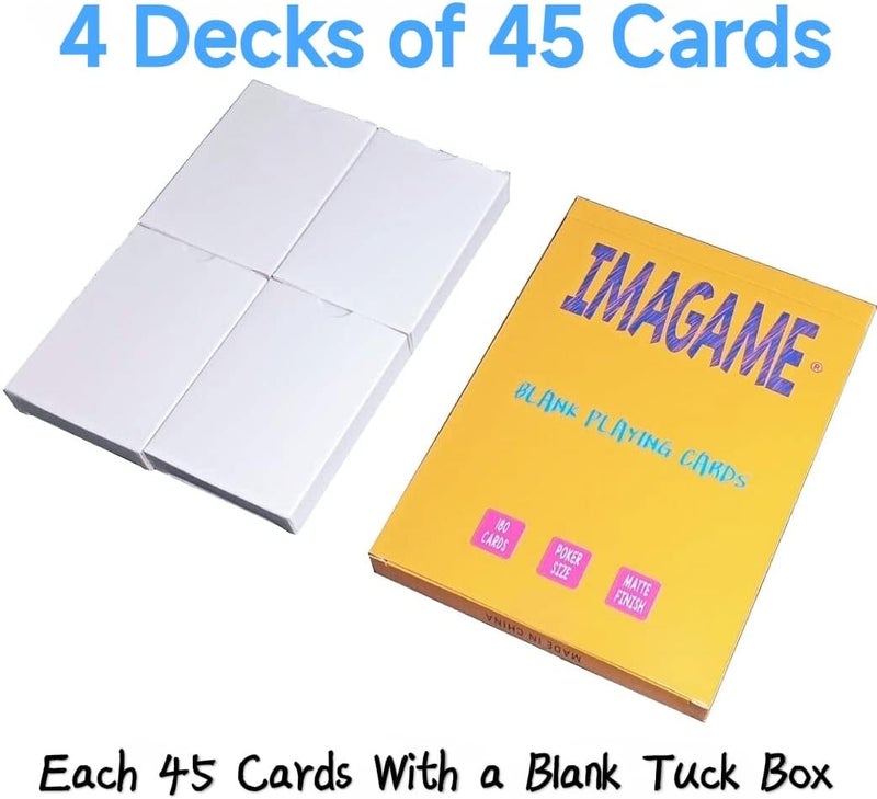IMAGAME White Blank Playing Cards – 180PCS, Poker Size, Perfect for DIY Flash Cards, Creat Your Own Game, Study Learning, Leave a Message, Writing Words and Drawing. - Image 3